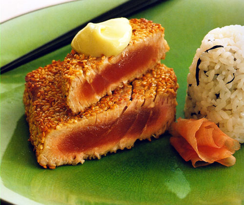 Sesame Tuna Steaks with Nori Rice Recipe