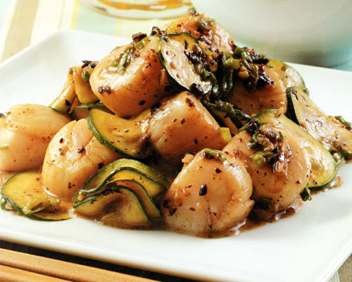 Black Bean Scallops and Courgettes Recipe