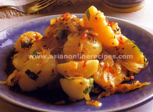 Potatoes with Red Chilies Recipe