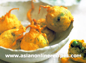 Pea and Potato Pakoras with Coconut Recipe